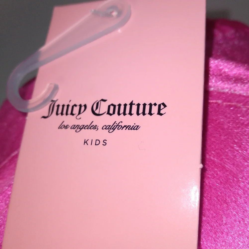 Juicy Couture Kids Rhinestone Hot Pink Faux Suede Cap